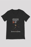 Asphyx Baskılı Unisex Siyah V Yaka Tişört - Tshirt