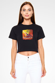 Assassin Baskılı Unisex Siyah Crop Top Tişört