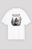 Assassin's Creed Beyaz Unisex Oversize Tişört T-Shirt