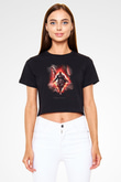 Assassin's Creed Siyah  Crop Top Tişört