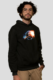Asteroit Siyah Unisex Kapüşonlu Sweatshirt