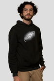 Asteroit Siyah Unisex Kapüşonlu Sweatshirt