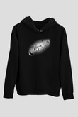 Asteroit Siyah Unisex Kapüşonlu Sweatshirt