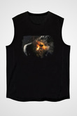 Asteroit Siyah Unisex Kolsuz Tişört