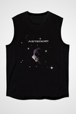 Asteroit Siyah Unisex Kolsuz Tişört