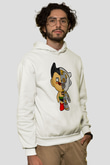Astroboy Baskılı Unisex Beyaz Hoodie