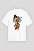 Astroboy Baskılı Unisex Beyaz Oversize Tişört