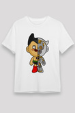 Astroboy Baskılı Unisex Beyaz Tişört