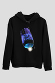 Astrofizikçi Siyah Unisex Kapşonlu Sweatshirt