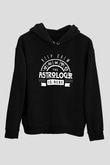Astrolog Siyah Unisex Kapüşonlu Sweatshirt