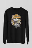 Astronaut Skull Of The Dead Baskılı Unisex Siyah Sweatshirt