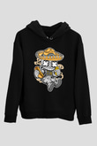Astronaut Skull Of The Dead Baskılı Unisex Siyah Hoodie