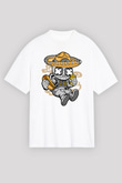 Astronaut Skull Of The Dead Baskılı Unisex Beyaz Oversize Tişört