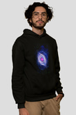 Astronom Siyah Unisex Kapşonlu Sweatshirt