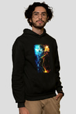Astronom Siyah Unisex Kapşonlu Sweatshirt