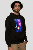 Astronom Siyah Unisex Kapşonlu Sweatshirt