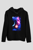Astronom Siyah Unisex Kapşonlu Sweatshirt