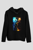 Astronom Siyah Unisex Kapşonlu Sweatshirt