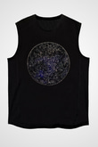 Astronom Siyah Unisex Kolsuz Tişört