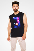 Astronom Siyah Unisex Kolsuz Tişört
