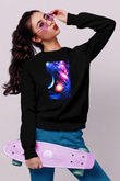 Astronom Siyah Unisex Sweatshirt