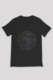 Astronom Siyah Unisex V Yaka Tişört