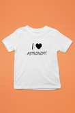 Astronomi Sevenler Baskılı Unisex Beyaz Çocuk Tişörtü - Tshirt