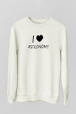 Astronomi Sevenler Baskılı Unisex Ekru Sweatshirt