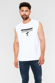 Astronomi Teleskop Baskılı Unisex Kolsuz Beyaz Tişört - Tshirt