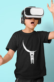 Astronot Baskılı Siyah Unisex Çocuk Tişört