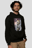 Astronot HuskySiyah  Unisex Hoodie