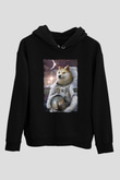 Astronot HuskySiyah  Unisex Hoodie
