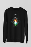 Astronot Siyah Unisex Sweatshirt