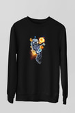 Astronot Siyah Unisex Sweatshirt