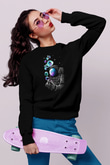 Astronot Siyah Unisex Sweatshirt