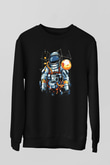 Astronot Siyah Unisex Sweatshirt