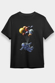 Astronot Siyah Unisex Tişört T-Shirt - TişörtFabrikası