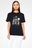 Astronot Siyah Unisex Tişört T-Shirt - TişörtFabrikası