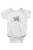 At Baskılı Beyaz Unisex Bebek Body - Zıbın