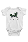 At Baskılı Beyaz Unisex Bebek Body - Zıbın