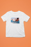 At Baskılı Beyaz Unisex Çocuk Tişört