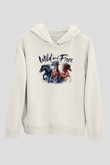 At Beyaz Unisex Kapüşonlu Sweatshirt