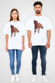 At Beyaz Unisex Tişört T-Shirt - TişörtFabrikası