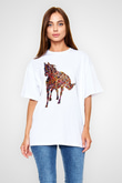 At Beyaz Unisex Tişört T-Shirt - TişörtFabrikası