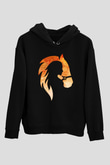 At ve KızSiyah  Unisex Hoodie