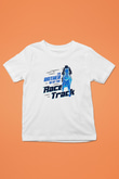 At Yarışı Baskılı Unisex Beyaz Çocuk Tişört - Tshirt