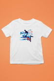 At Yarışı Baskılı Unisex Beyaz Çocuk Tişört - Tshirt