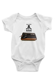 Atari Baskılı Beyaz Unisex Bebek Body - Zıbın