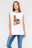 Atari Beyaz Unisex Kolsuz Tişört