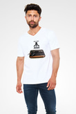 Atari Beyaz Unisex V Yaka Tişört T-Shirt